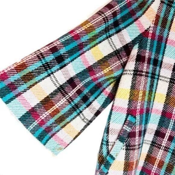 Anthropologie knit plaid 3.4 sleeve jacket sz S - Picture 4 of 6